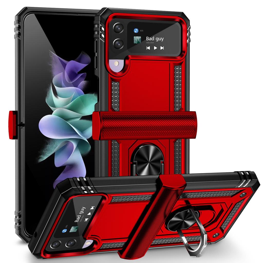 Противоударный защитный чехол с подставкой и кольцом для Samsung Galaxy Z Flip4 Flip 4 5G Flip3 Zflip4 Flip 3, противоударный защитный чехол
