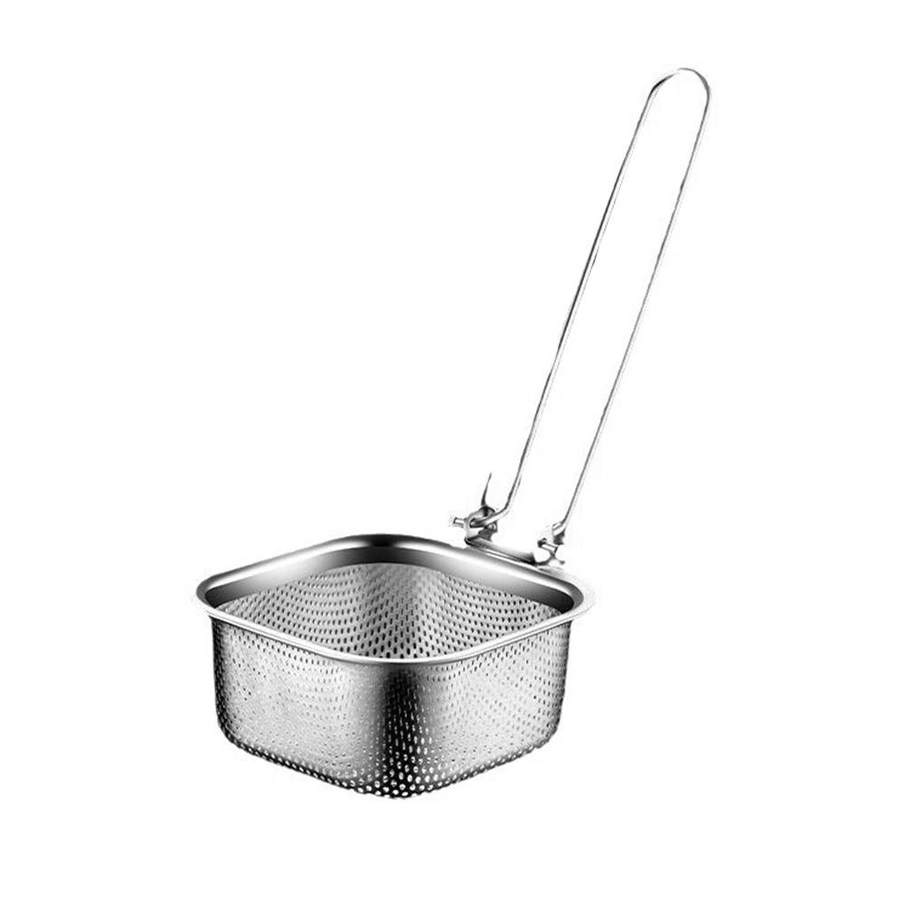 Cooking Utensils Mesh Strainer Spoon Korean Noodles Scoop Stainless Steel Hot Pot Strainer Mesh Long Handle Frying Filter Basket