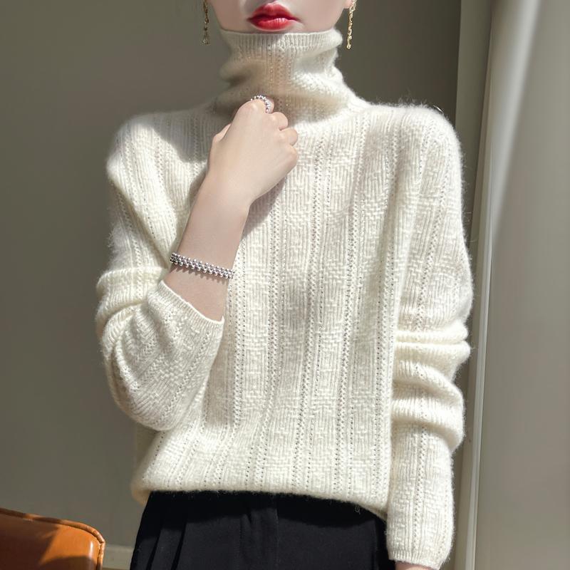 Женский кашемировый свитер Qinghe Cashmere 30% кашемир 70% шерсть Осень и Зима Пуловер Теплый и Модный