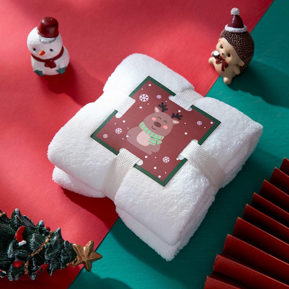Рождественское полотенце из кораллового велюра Многоразовое Впитывающее воду Полотенце для лица Рождественский Праздничный Моющее полотенце Рождественский Подарок Подарок для вечеринки
