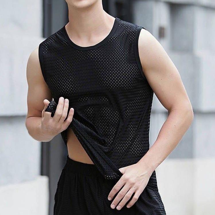 Дышащие майки без рукавов большого размера, летние быстросохнущие спортивные мужские майки для фитнеса и фитнеса, однотонные майки