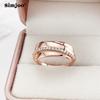 SIMJOO Женское кольцо с розовым золотым лицом и цирконом