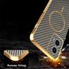 For Motorola Moto G34 5G/G45 5G Phone Case Carbon Fiber Textured Electroplated TPU Back Cover