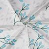 Pack of 2 Polyester Leaf Print Window Curtain Regular Print 135 GSM , White & Blue