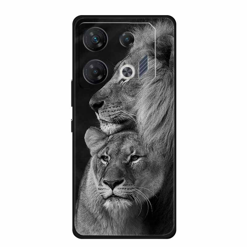 Чехол для Infinix GT 10 Pro Животные Мягкий ТПУ Силиконовый Чехлы для Телефона для Infinix GT10 Pro X6739 Задняя Крышка Ударопрочный Волк Новый Coque