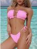 Bikini tanga micro two-piece swimsuit pink thong tied - L Bikini tanga micro two-piece swimsuit pink thong tied - L