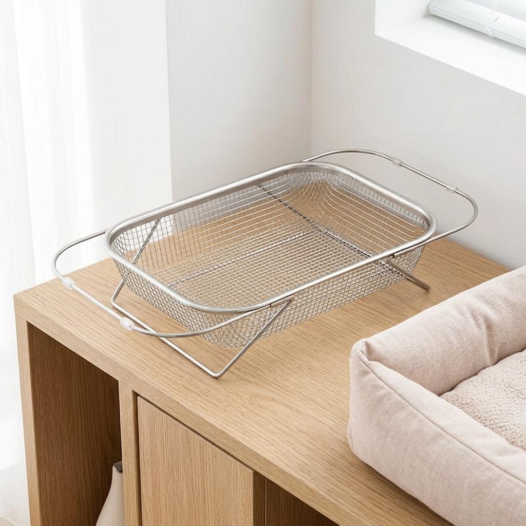 Litter Sifter and Stainless Steel Litter Scooper Fine Mesh Sifting Tool Pet Supplies for Big Adult Cats and Owner
