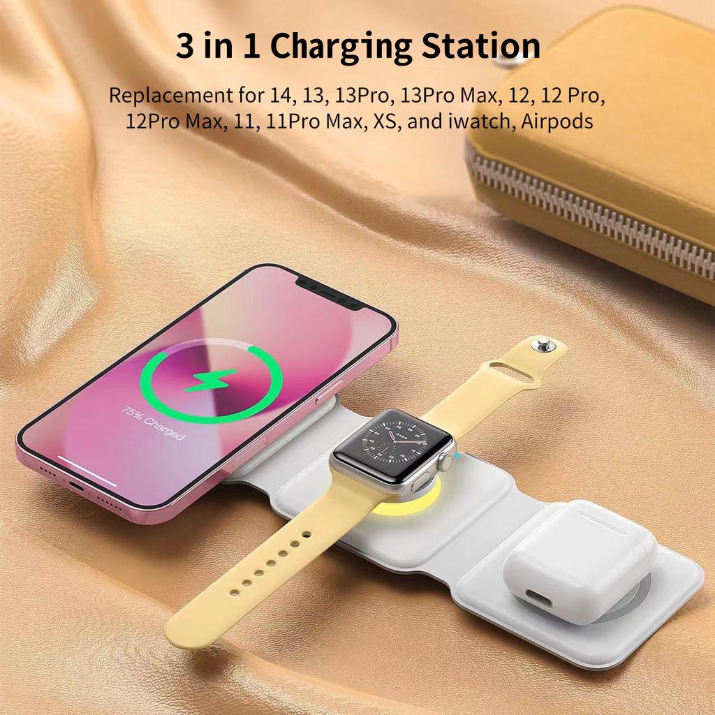 Зарядная станция 3 в 1, беспроводное зарядное устройство, складная замена подставки для iphone iwatch Airpods