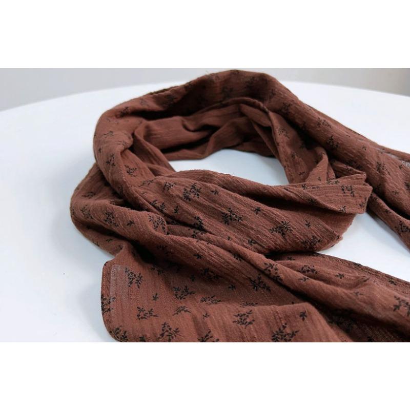 Silk Scarf Women'S Mulberry Silk Solid Color Versatile Summer Scarf Thin Sunscreen Outer Shawl Yarn Brown