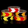 5cm*50m High Visibility Reflective Tapes Arrow White-Red Yellow-Black Waterproof Adhesive Strips Conspicuity Safety Car Stickers