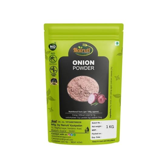 Nairuti Vyutpadan Onion Powder 1 Kg | Pure Red Onion Flake Powder for Cooking Hair Care | No Additives | Supports Hair Growth & Reduces Hair Fall
