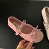 Fashion Spring New Flat Cloth Shoes for Women Round Head Shallow Mouth Butterfly Knot Cow Suede Soft Sole Non-slip Single Shoes