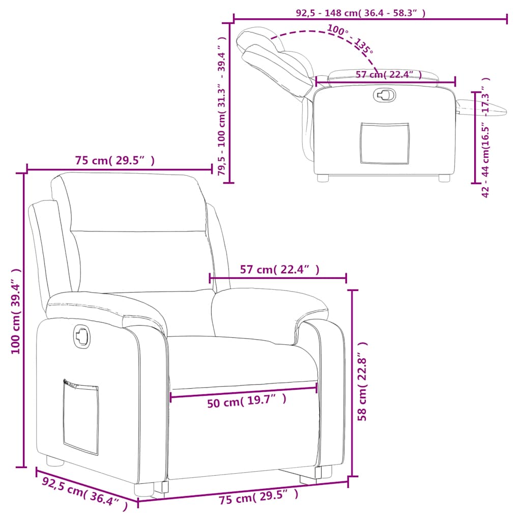 Recliner Chair with Rising Function Dark Green Velvet