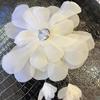 Fabric Three-dimensional Flower DIY Reusable Handmade Hanging Flowers with Tassels Embroidered Organza Flower