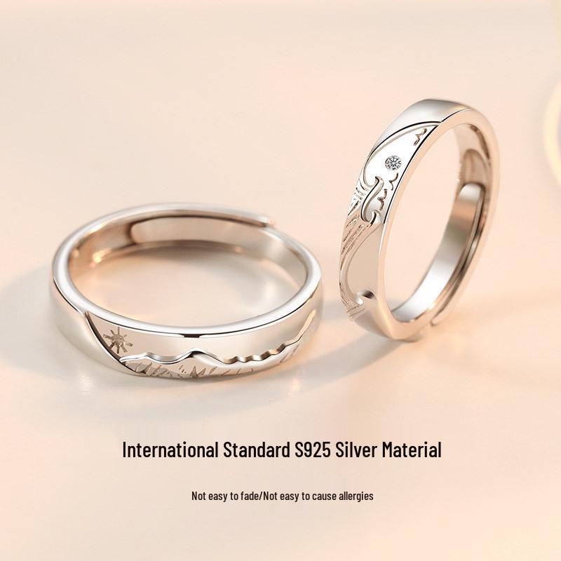 Кольца для пары «Клятва моря горного альянса»: Простые обручальные кольца для мужчин и женщин, Рождественский подарок для девушки