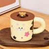 Cartoon Cute Ceramic Cup Household High Value Mug with Lid Water Cup Children's Cup Souvenir