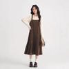 Women's French Corduroy Fishtail Overall Dress - Autumn/Winter Belly Slimming Suspender