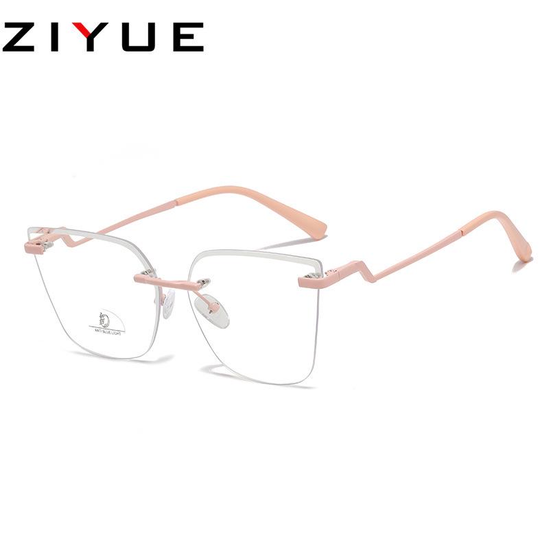 Женские очки премиум-класса с золотой безободковой оправой: Макияж без макияжа, Креативное украшение, Интернет-стиль