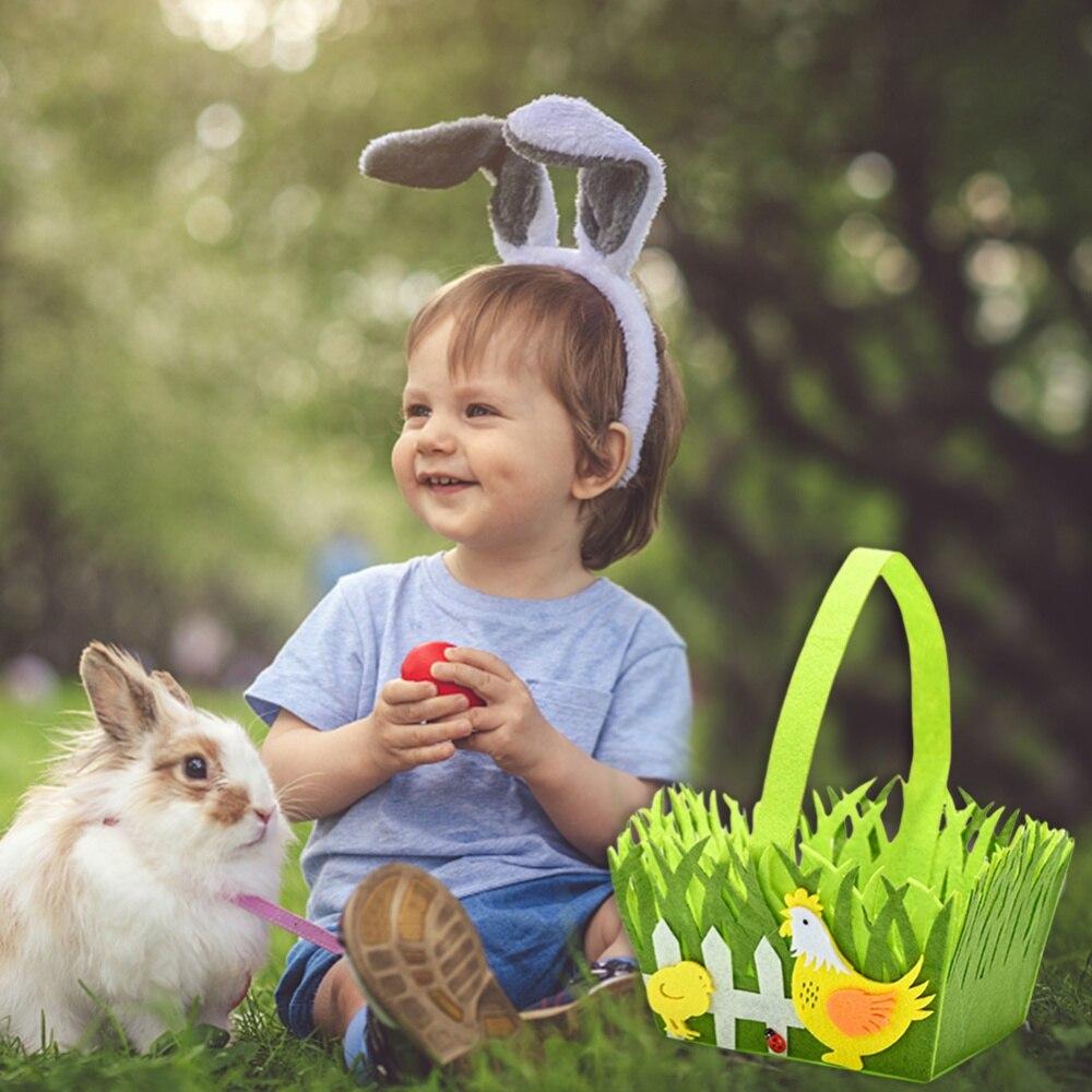 Пасхальная корзина для детей Пасхальная сумка для пасхальных яиц Игрушки Конфеты Подарки
