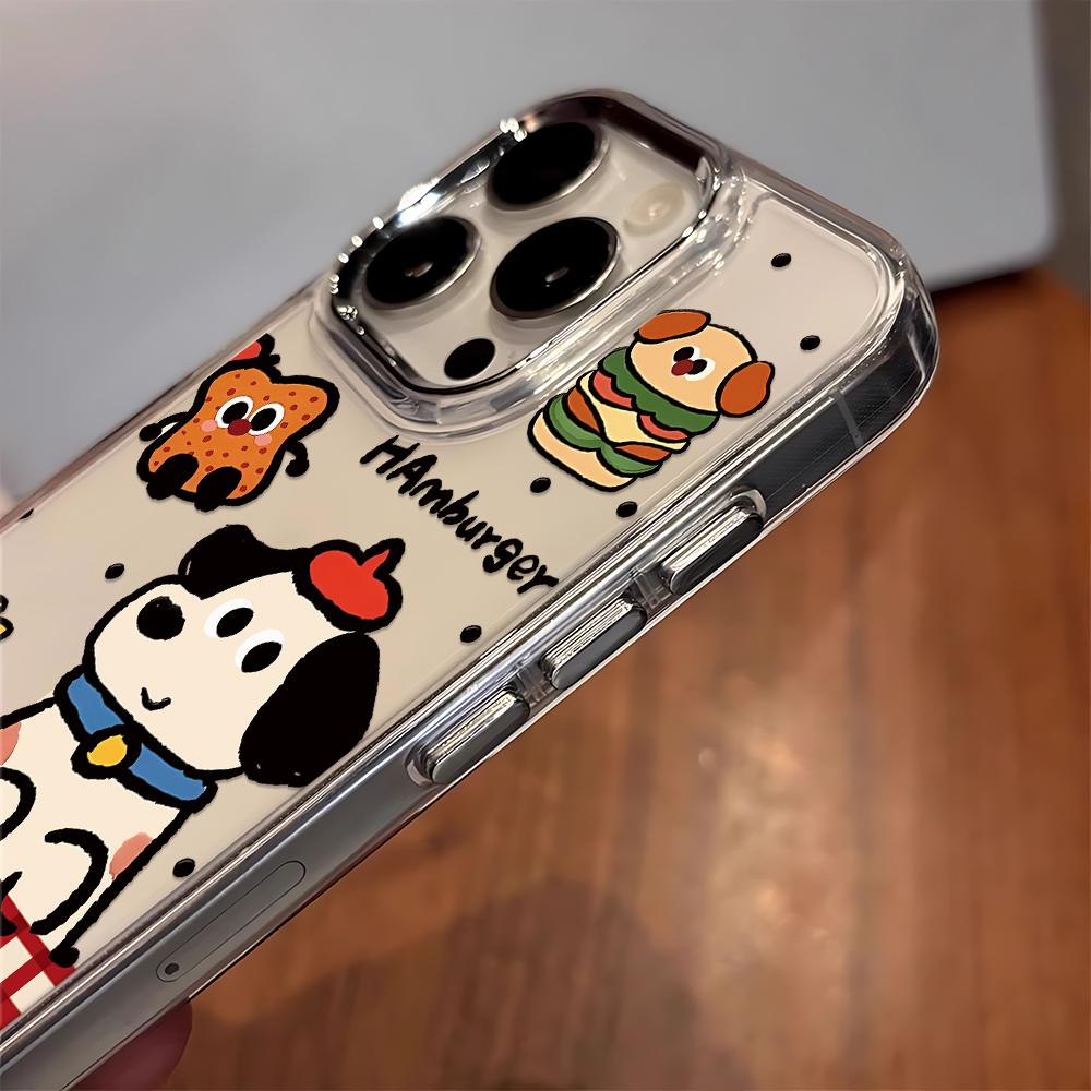 Cute Pacha Dog Burger Phone Case For Iphone 17 17E 16E 11 Plus 12 Pro Max 15 13 16 14 Ultra Comfort Grip Shockproof Shell Coque