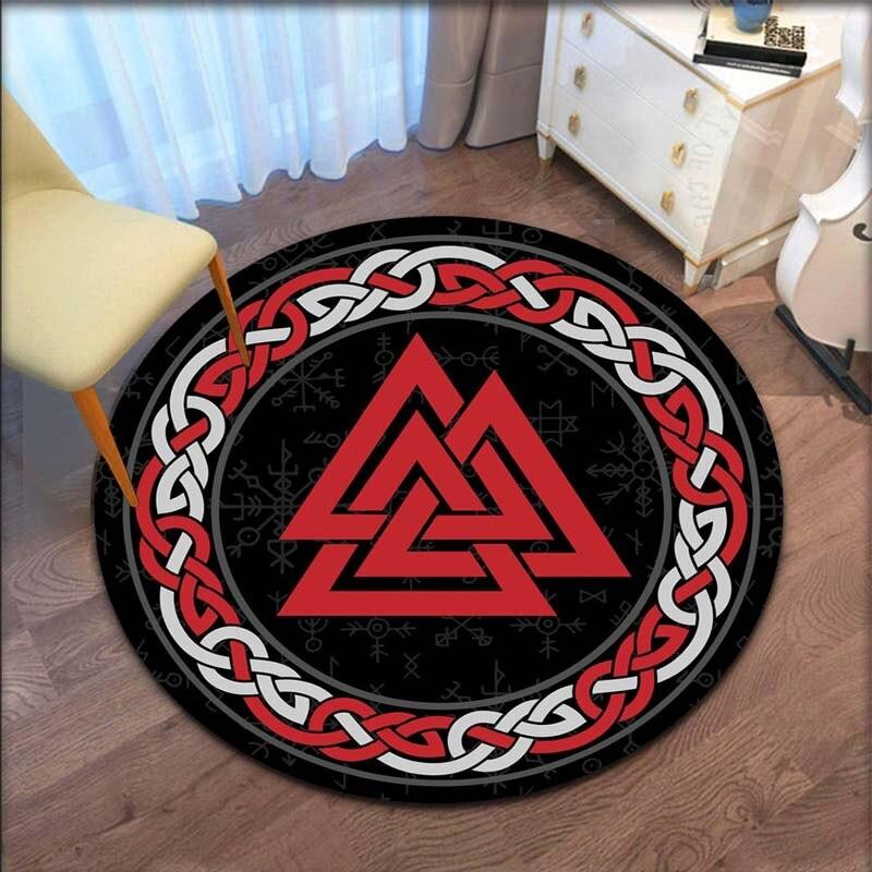 Коврик с рисунком викингов, круглый напольный коврик, ковер для гостиной, ковер для ванной комнаты, кухонный коврик, кухонный коврик, Tapetes