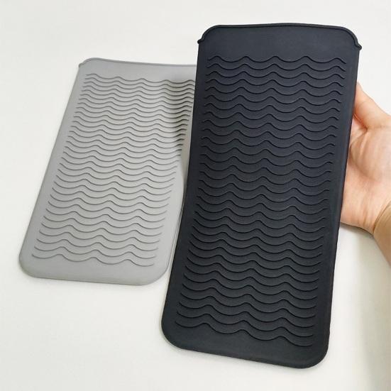 Силиконовый термостойкий коврик, выпрямитель для волос, плоский утюг, щипцы для завивки, волнистый дизайн, противоскользящие щипцы для завивки, теплоизоляционный чехол