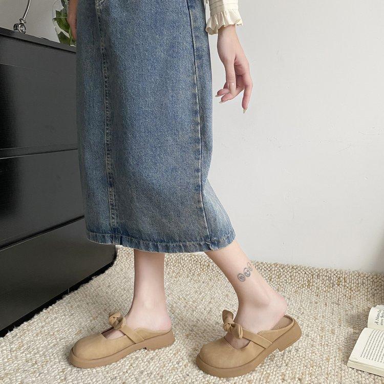 Баотоу полутапочки женские новые летние модные универсальные ленивые одинарные туфли на платформе сандалии женские