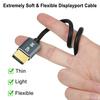 Thsucords Flexible Thin 8K 4K DisplayPort Cable 3M Certified Ultra Slim DisplayPort 1.4 Cord Compatible with 8K@60Hz 4K@120Hz 32.4Gbps Compatible with