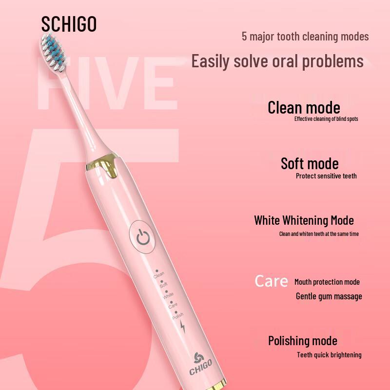Zhigaop Rechargeable Sonic Electric Toothbrush CN plug (adapter included)