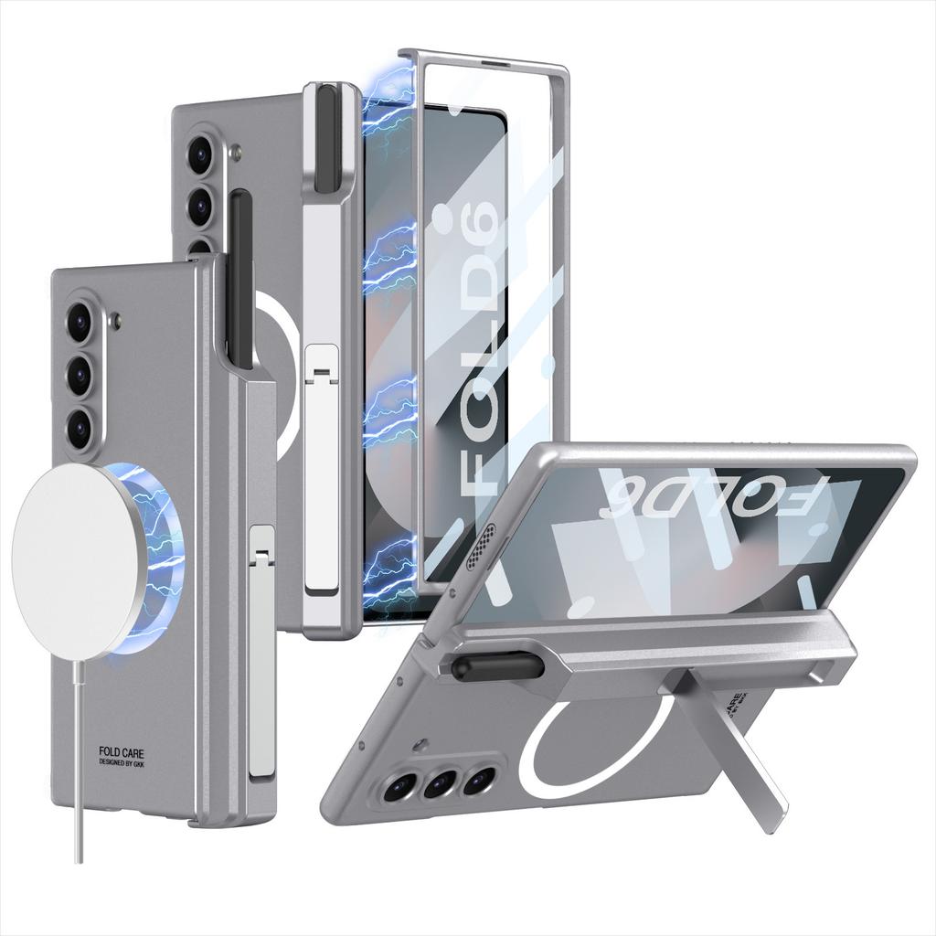 Чехол-подставка с магнитным шарниром Magsafe для Samsung Galaxy Z Fold 6 5 4 3 с защитной пленкой для экрана Fold6 Fold5