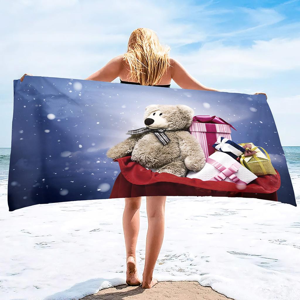 Cartoon Teddy Bear Printing Series Seaside Vacation Beach Towel Swimming Bath Towel Sports Towel