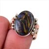 Натуральный камень Питерсит 925 пробы Стерлинговое серебро Двухцветное кольцо Размер 7 T6D80