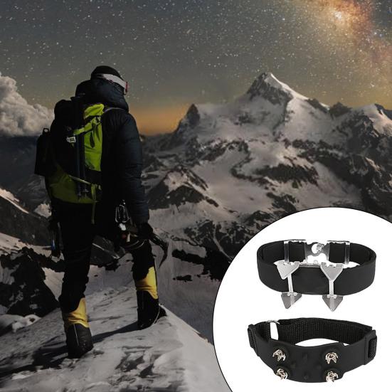 Тяговые шипы для зимней обуви, застежка с регулируемой лентой, противоскользящая на льду