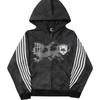 European and American Retro Design with Three Bar Print Y2K Street Zipper Loose Fit Men's and Women's Hoodie