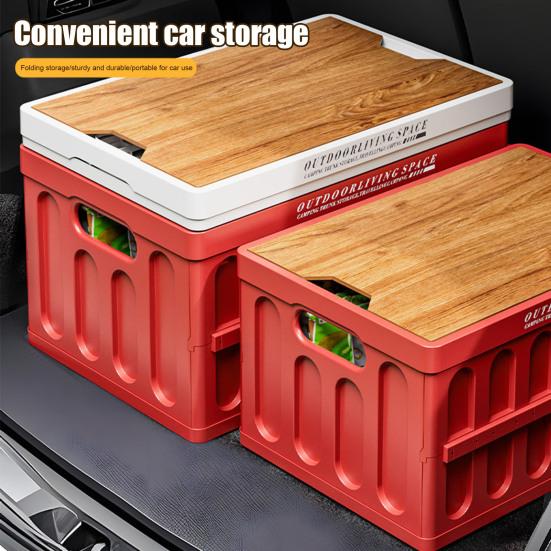Складной контейнер для хранения с крышкой, складной штабелируемый ящик для хранения, универсальный ящик, уличный журнальный столик для кемпинга, пикника, автомобиля, домашнего использования