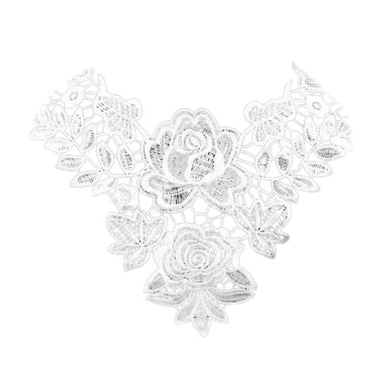 Embroidered Lace Collar for Women Trim Embroidered Applique Neckline Hollow Out Lace Collar