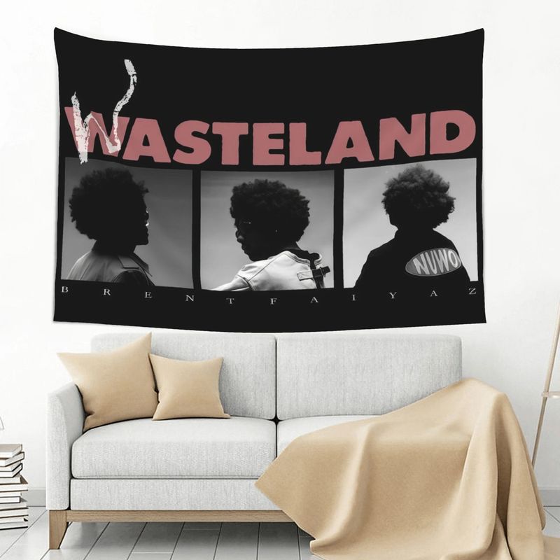 Rent Faiyaz Wasteland Album Black White Storyboard Portrait Tapestry, Indie Wall Art for Bedroom Decor