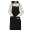 Фартук H-образной формы BaraRose, Фартук с лямкой через шею, Простой, Мужской и женский фартук для кафе, Однотонный, Стильный, Большие карманы, Пятноустойчивый, Не мнущийся