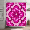 Pink White Geometric Shower Curtain 3D Printed Bathroom Decor Waterproof Fabric Shower Curtains for Home Kitchen Bath Tub Size A