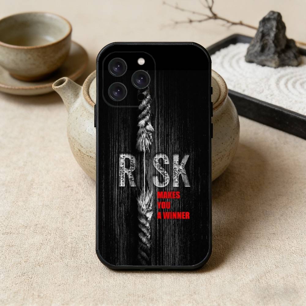 Чехол для телефона Day Trader Trading RISK RICH для iPhone 17, 16, 15, 14, 13, 12 Plus, Max, Мягкий силикон, Черный
