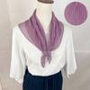 Women's Pleated Solid Color Small Square Scarf | Purple Neck-Protecting Silk Scarf Professional Spring-Autumn Scarf Decorative Neck Wrap for Ladies