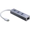 Hub USB - INTERTECH - Argus IT-410-S - USB 3.0 Type-C - Aluminium - Gris