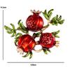 Red Pomegranate Enamel Brooches For Women Scarf Sweater Jewelry Wedding Brooch Pins Gifts