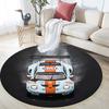 Круглый ковер с узором Gulf Racing Art, Ковер для гостиной, спальни, игровой комнаты, Нескользящий коврик для пола, Праздничные и Подарок на день рождения.