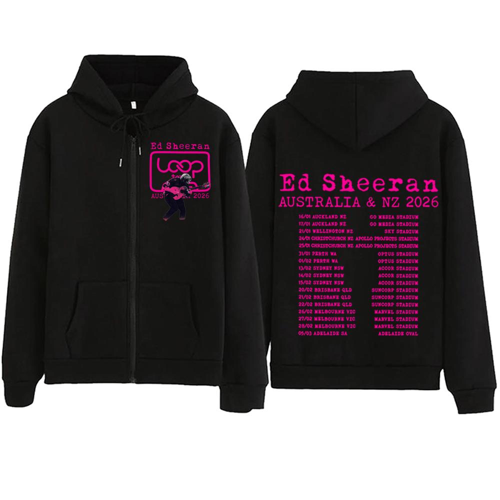 Худи на молнии Ed Sheeran Loop Tour для мужчин и женщин, пуловеры в стиле харадзюку, уличная одежда, толстовка