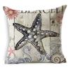 Exquisite 18" Blue Sea Animal Cotton Linen Cushion Cover For Stylish Living Spaces