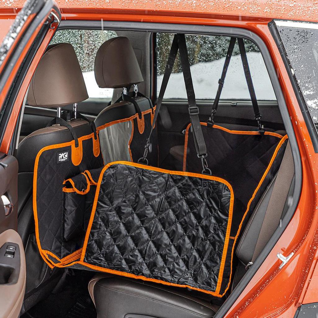 Чехол для автомобильного коврика для собак на заднее сиденье и багажник, водонепроницаемая защита для собак 4-в-1