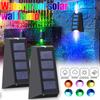 4-упаковка светодиодных солнечных ламп RGB для наружной стены / декора забора, водонепроницаемая лампа для украшения сада, дорожки на заднем дворе, рождественского украшения