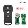 5pcs KEYDIY KD B36-3 Universal Remote Key 3 Buttons for Nissan Style Car Key for KD900/KD-MAX/KD-X2 MINI KD Max Key Programmer