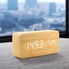 Wooden Digital Alarm Clock LED Table Clock with Temperature for Bedroom Office Desk Decorations